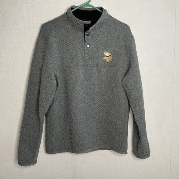 Tommy Bahama 1/4 Snap MockNeck Reversible Sweater Mens XL Gray/Black Logo - Picture 8 of 10